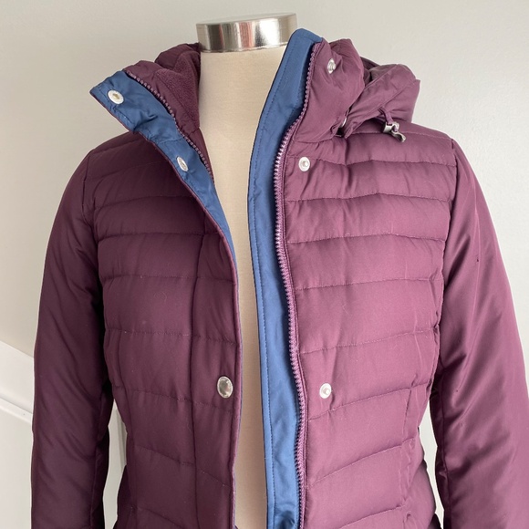 Land's End Full Length Down Puffer Coat in Darkest Plum - Size S - Picture 3 of 11